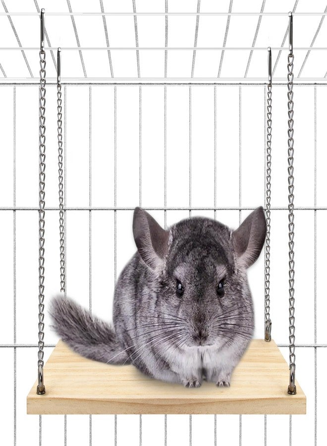 Jevnd Chinchilla Swing Toys Hanging Cage Accessories, Enriched Life Kiln Dried Pine Chinchilla Ledges and Safe Jumping Platforms, Interactive Enrichment Puzzle Toy, Chinchillas Exercise Play Toys - Image 1